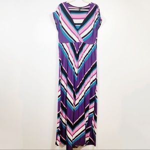Torrid Purple/Pink Chevron Striped Maxi Dress